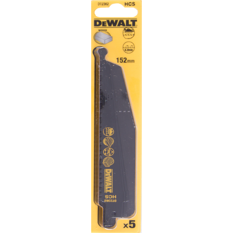 Pânze de ferăstrău alternativ Dewalt HCS, pas de 152 mm 4,2 mm 5 buc (DT2362)