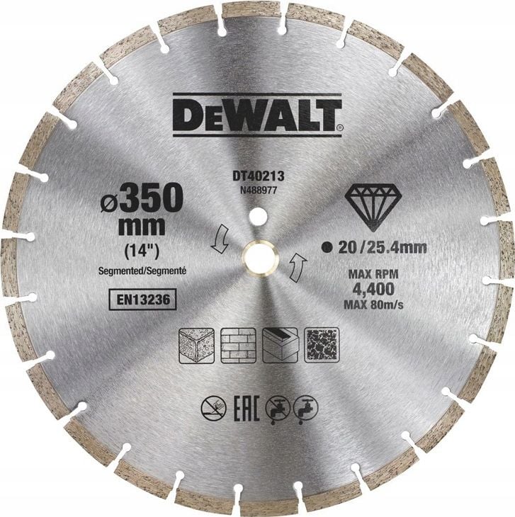 DEWALT disc diamantat 350x25,4mm SECTIONAL DT40213-QZ