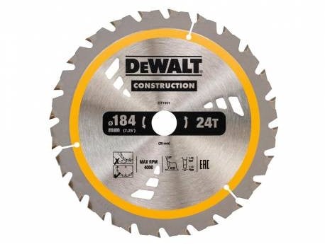 Panza DeWalt DT1211 Construction pentru fierastrau circular 184 x 20 x 24mm