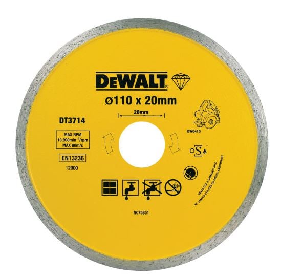 Disc diamantat Dewalt pentru placi ceramice 110x20mm DT3714-QZ