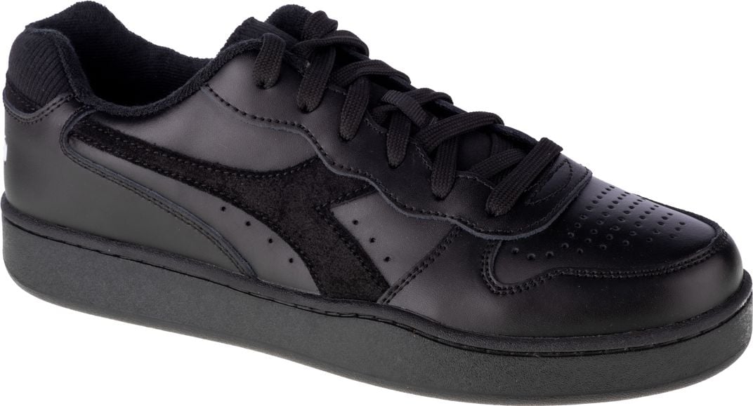 Diadora, Pantofi sport unisex de piele Mi Basket, Nergu, 6.5