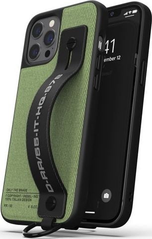 Diesel HUSĂ CUREA DE MÂNĂ UTILITY TWILL IPHONE 12 PRO MAX NEGRU/VERDE standard