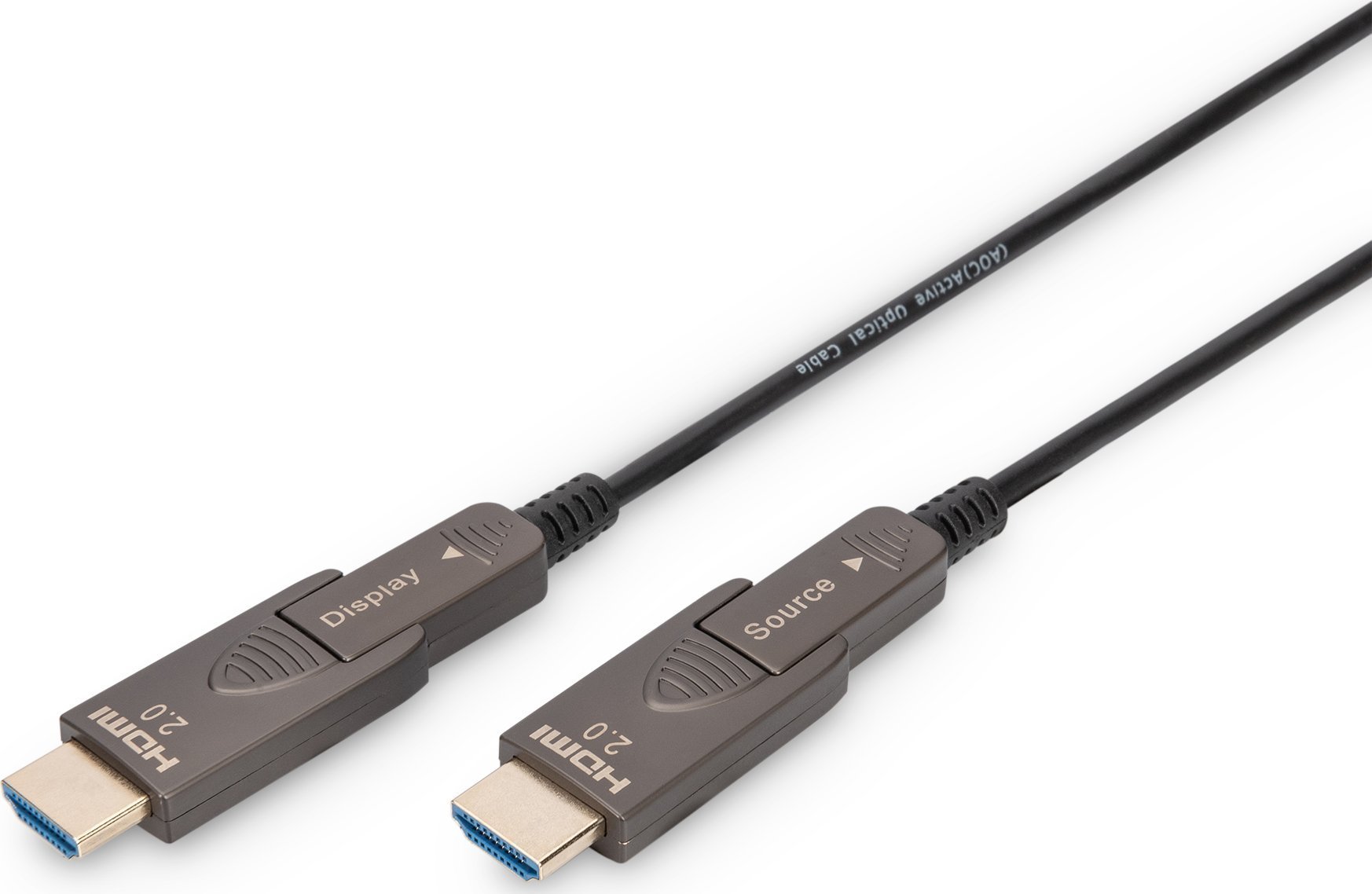 Digitus DIGITUS HDMI AOC cablu hibrid Glasfaserkabel 4K abnehmbar 20m schw