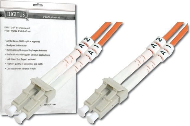 Cablu de corecție cu fibră optică Digitus LC Duplex OM2 50um 1m (DK-2533-01)