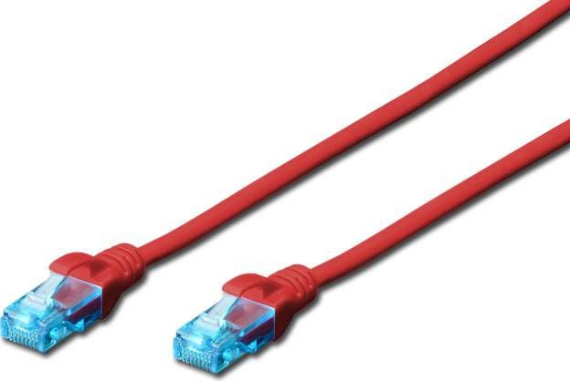 Digitus Kabel patch cord UTP, CAT.5E, czerwony, 0.25m, 15 LGW (DK-1512-0025/R)