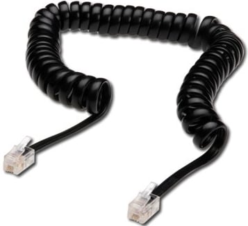 Cablu digitus Kabel telefoniczny spiralka, RJ10, 4m (AK-460101-040-S)