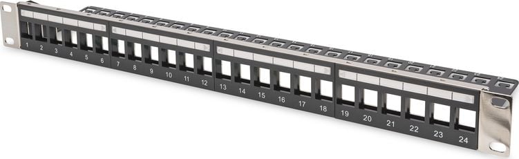 Digitus KEYSTONE PANEL 1U 24P(Με Στήριγμα Kαλωδίων&amp;Γείωση ) - DN-91411-LF