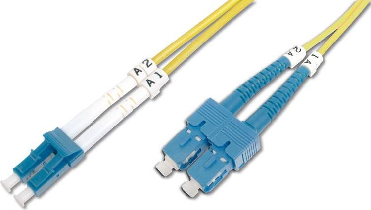 Patch Cord fibra optica, Digitus, duplex SM 9/125 LC / SC 2m, Galben