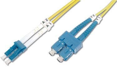 Cabluri si accesorii retele - Patch Cord fibra optica, Digitus, duplex SM 9/125 LC / SC 1m, Galben