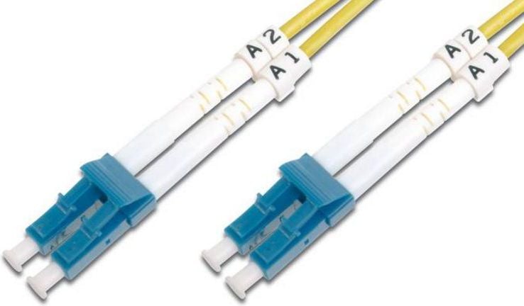 Patch Cord fibra optica, Digitus, duplex SM 9/125 OS2 LC / LC 2m, Galben