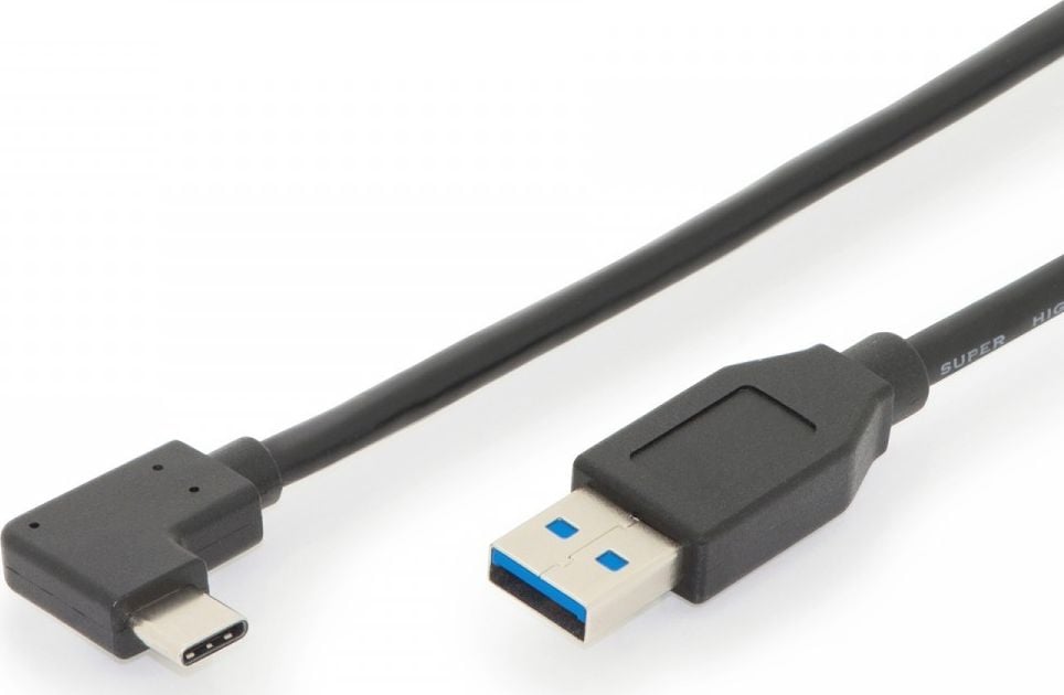 Digitus USB-A - cablu USB-C 1 m negru (AK-300147-010-S)