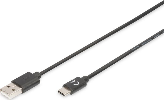 Digitus USB-A - cablu USB-C 1 m negru (AK-300154-010-S)