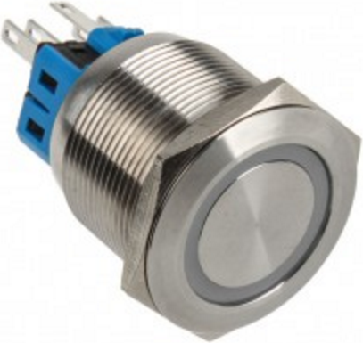 Buton 25mm portocaliu cu LED-uri (PD059)