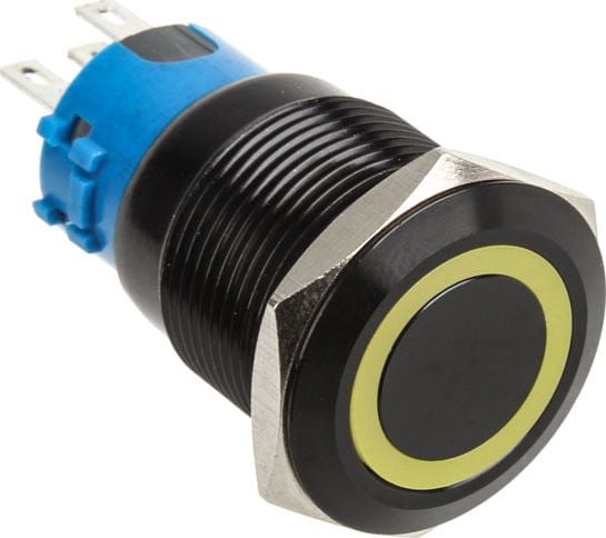Buton de apăsare LED DimasTech 19 mm galben (PD042)