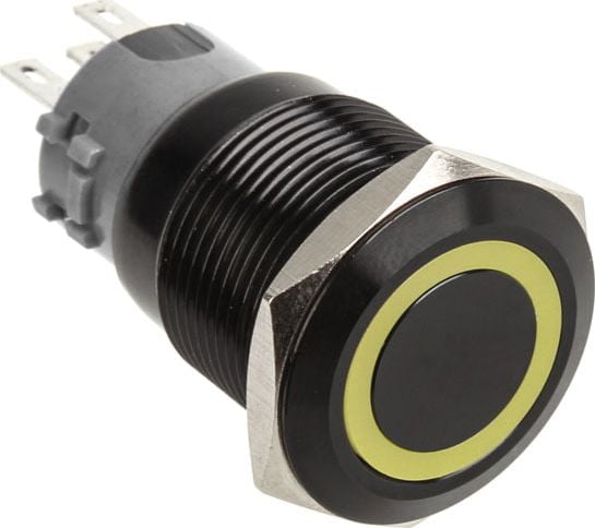 Buton de apăsare LED DimasTech 19 mm galben (PD048)