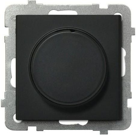 Dimmer Ospel Sonata, cu apasa si rotire, adaptat la incarcatura cu incandescenta si cu halogen negru metalic (LP-8R/m/33)