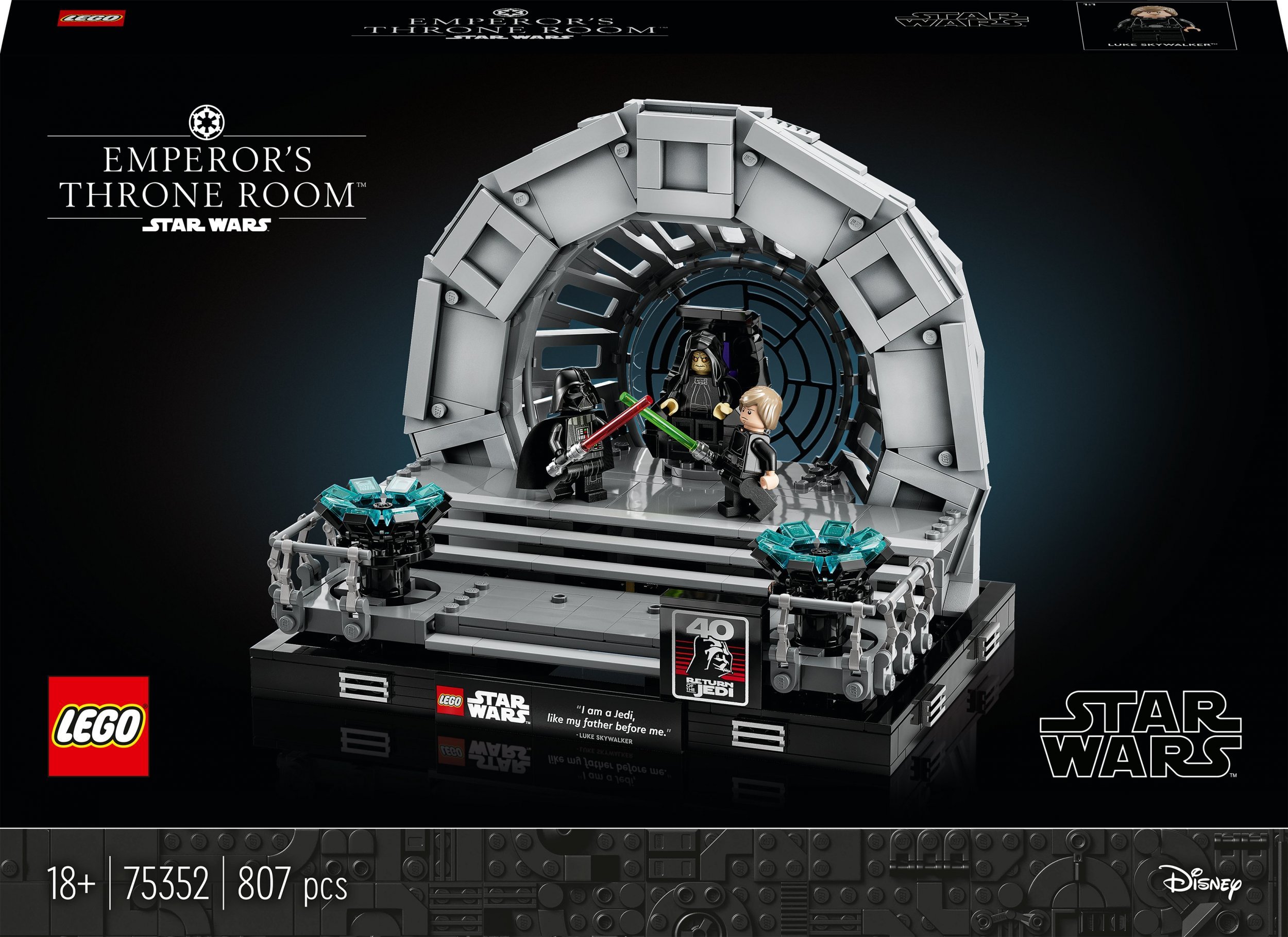 Diorama LEGO Star Wars: Sala tronului împăratului (75352)