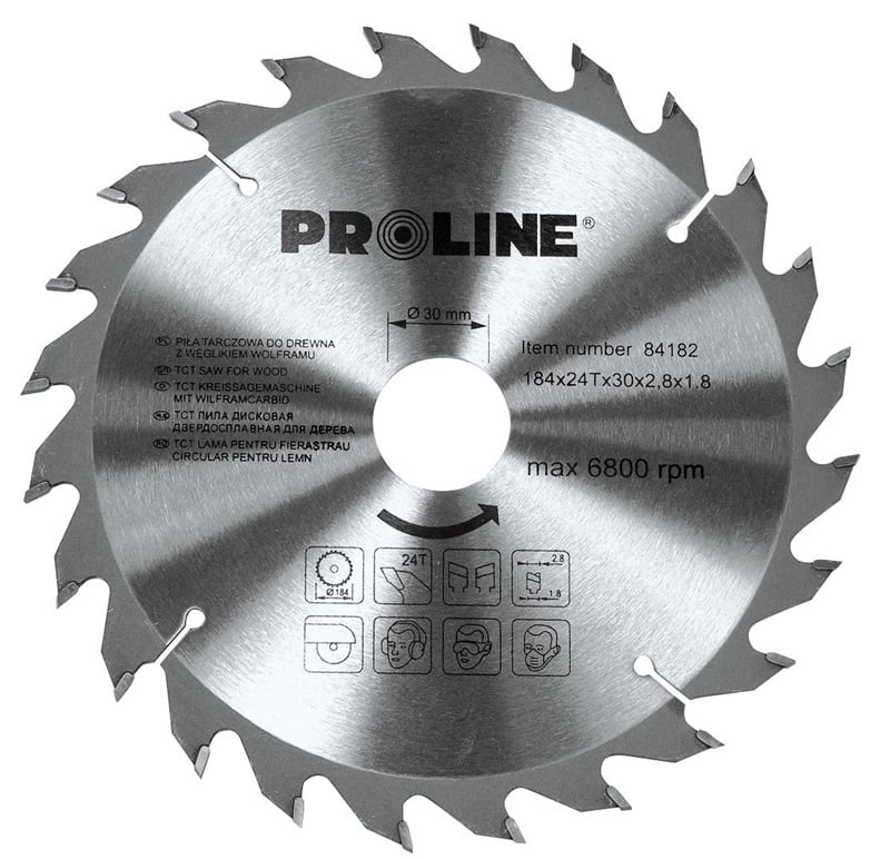 Disc circular pentru lemn Proline, dinti vidia, 200 mm/24 D