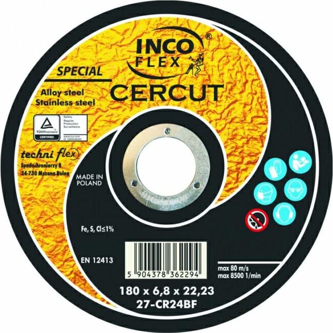 Disc debitare metal inox, INCOFLEX CERCUT, 125x1