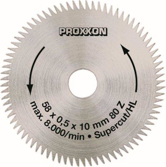 Disc debitor `super cut`, 58mm, 80 dinti, pentru ferastrau circular KS 230, Proxxon 28014