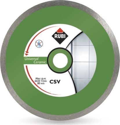 Disc diamantat pentru gresie si faianta portelanata CSV125 PRO Rubi, diametru exterior disc 125mm, diametru interior disc 22.4mm