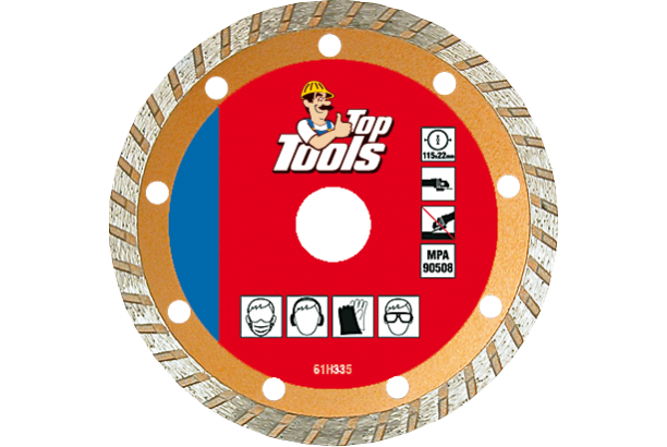 Disc diamantat segmentat Turbo, 125 x 22.2 mm, 61H345 Top Tools