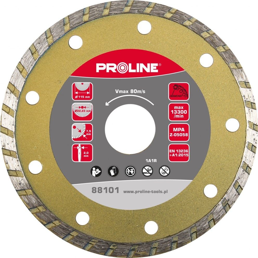 Disc diamantat turbo super dur Proline, 115 mm