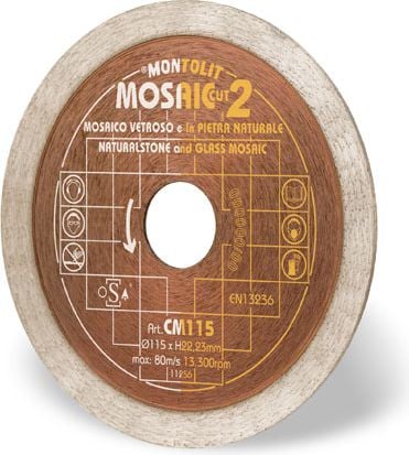 Disc Montolit Cermont de tăiat diamant pentru mozaic de sticlă/piatră 125 x 22,2 mm (CM125)