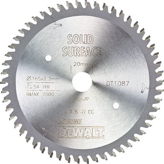 Disc pentru fierastrau circular, 165 x 20 mm, 54T, DT1087-QZ, Dewalt