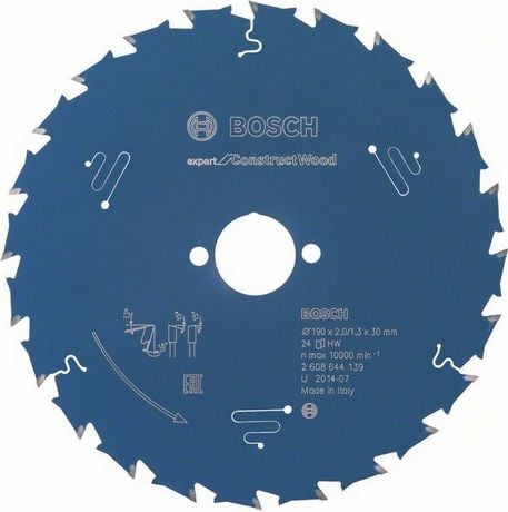 Disc pentru fierastrau circular, Bosch Expert for Construct Wood, 190x2.0/1.3x30mm, 24T