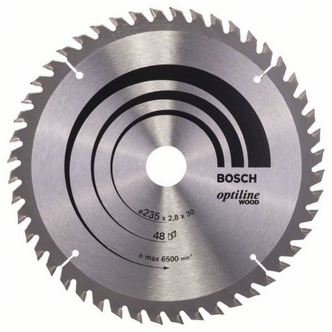 Disc pentru fierastrau circular, Bosch Optiline Wood 235 x 2,8 x 30/25mm, 48T