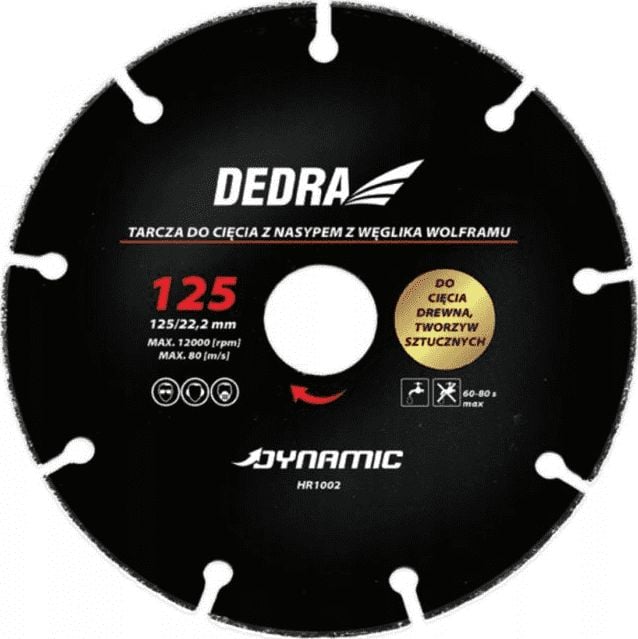 Disc pentru taierea lemnului si plasticului 125mm, cu carbura de Tungsten