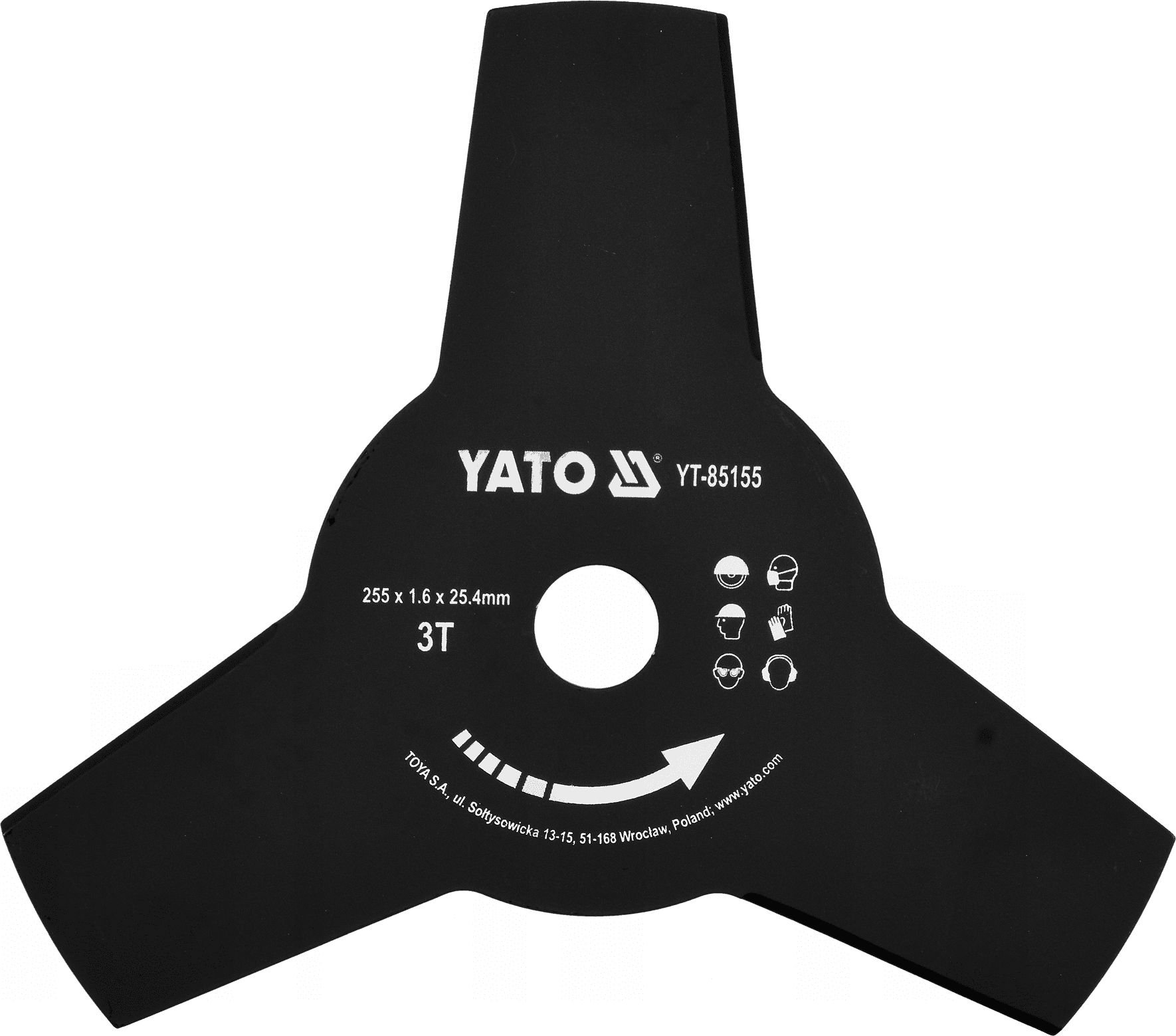 Disc Taietor Motocoasa 3 Laturi, 255 x 25.4 x 1.6mm, Yato YT-85155