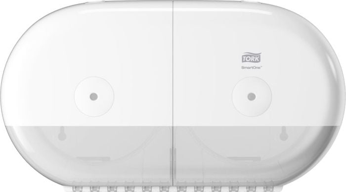 Dispenser Tork Tork SmartOne Twin pentru role de hârtie igienică, alb