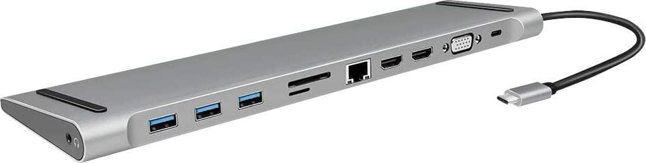 Docking Station Logilink universal, conectare PC USB 3.1, PD 3.0 pana la 100W, Argintiu