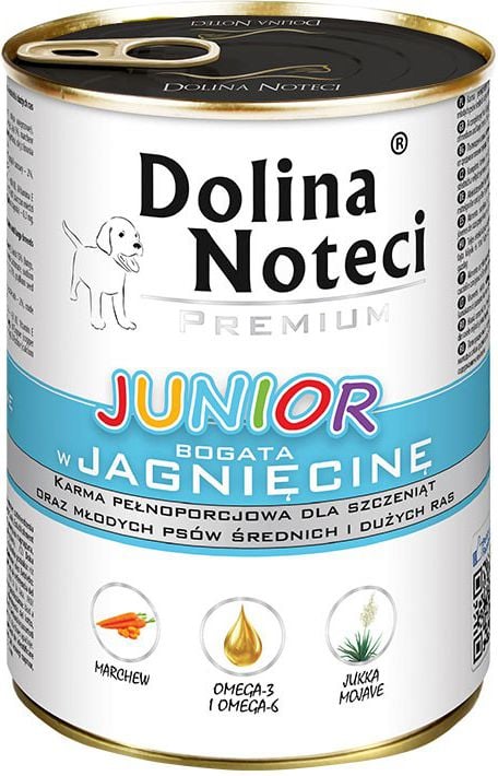 Conserva hrana umeda caini Premium Junior, Dolina Noteci, Miel, 400 g