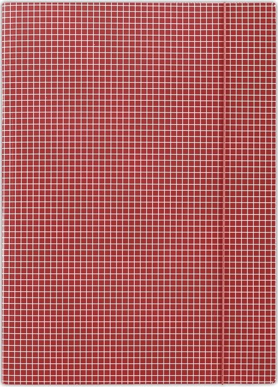 Dosar Donau cu bandă elastică DONAU, carton, A4, 400 g/m², cu 3 clape, carou roșu