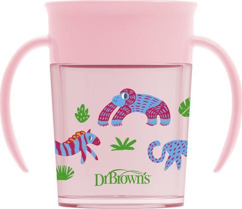 Dr Browns TC71005-DR BROWN`S-MUG 360*SE BĂUT CA DIN PAHAR 200ML ROZ