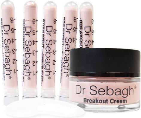 DR SEBAGH Breakout Cream krem dla skóry tłustej 50ml + Breakout Powder puder 5x1.95g