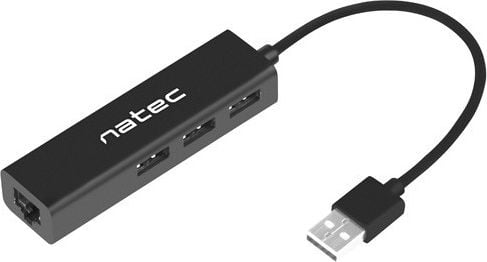 Dragonfly USB Hub 3 porturi USB 2.0 + RJ45 -NHU-1413