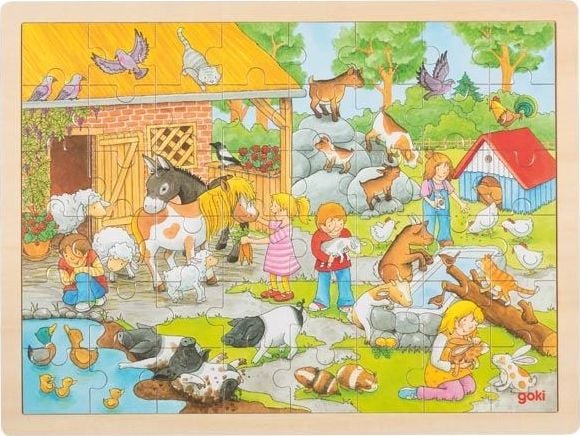 Drewniane Puzzle Farma 48 el., Goki