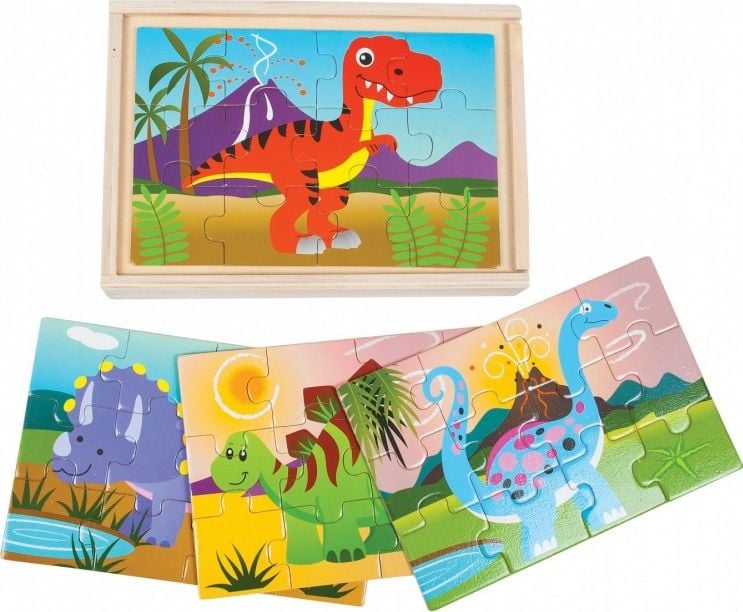 Puzzle din lemn Dromedar - Dinozauri într-o cutie 02503