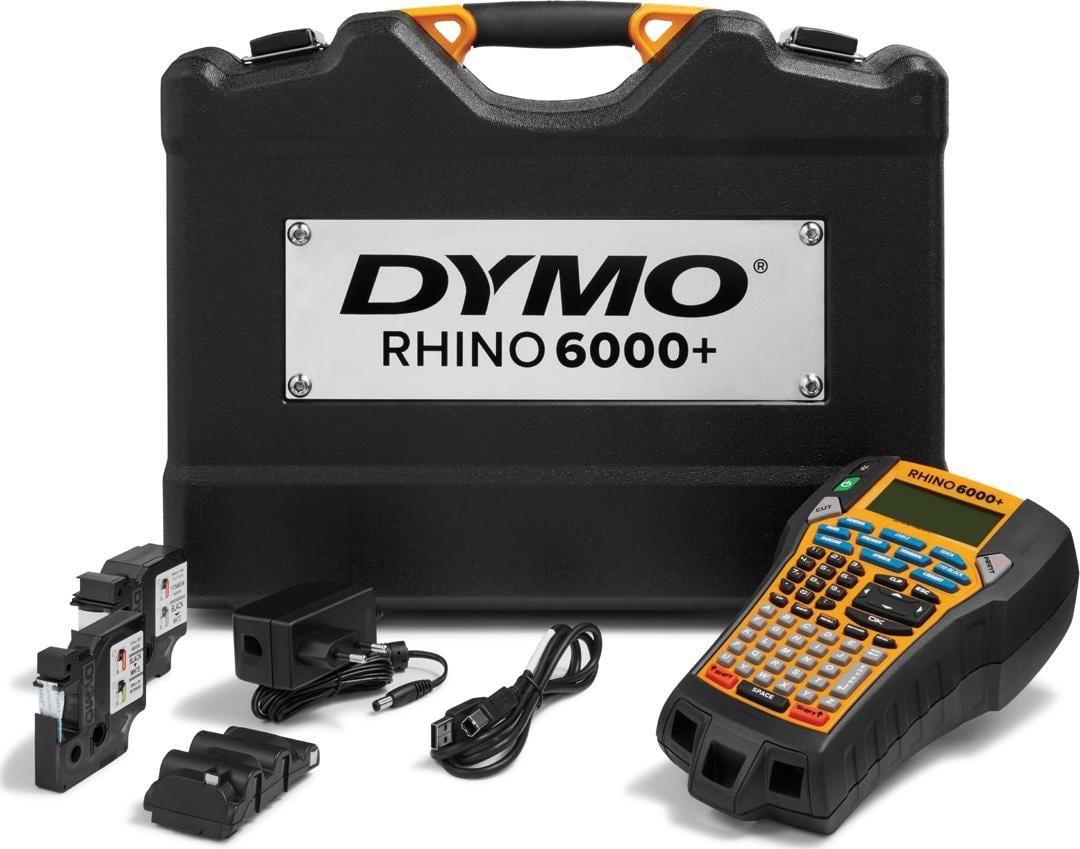 Aparat etichetat industrial Dymo Rhino 6000 Plus Kit cu servieta, 24 mm, conectare PC, taste rapide care economisesc timp, printare rapida etichete, rezistente la locul de munca, 2122966