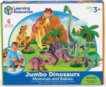 Duże Figurki, Mamy i Dzieci, Dinozaury, Zestaw 6 szt