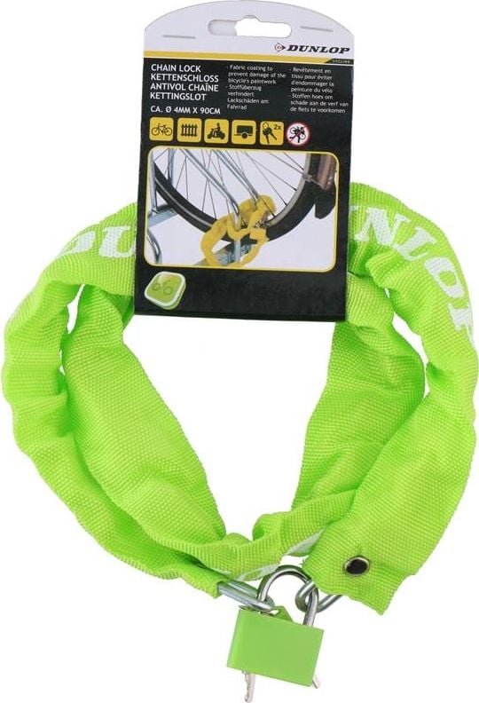 Dunlop Dunlop - Lacăt antifurt pentru bicicletă 90 cm (Verde)