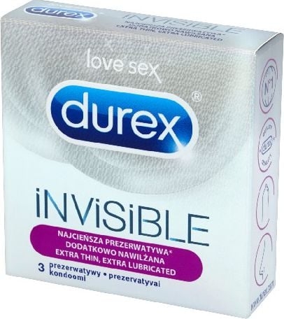 Prezervative Durex Invizibil Extra Lubricate 3buc