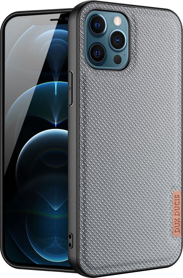 Husa Dux Ducis Dux Ducis Fino acoperita cu material nailon iPhone 12 Pro Max albastru