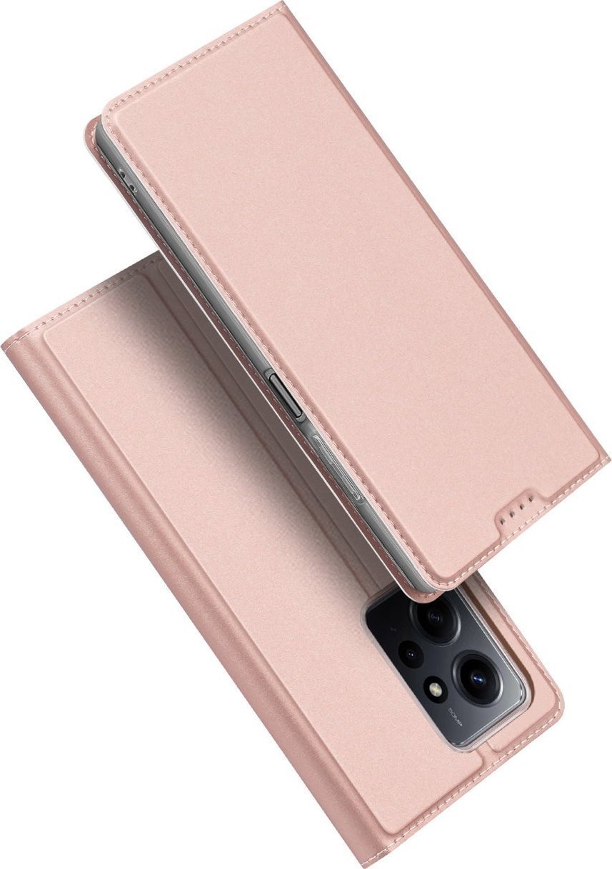 Dux Ducis DUX DUCIS SKIN PRO ETUI DO XIAOMI REDMI NOTE 12 POKROWIEC Z KLAPKĄ PORTFEL NA KARTĘ PODSTAWKA RÓŻOWE