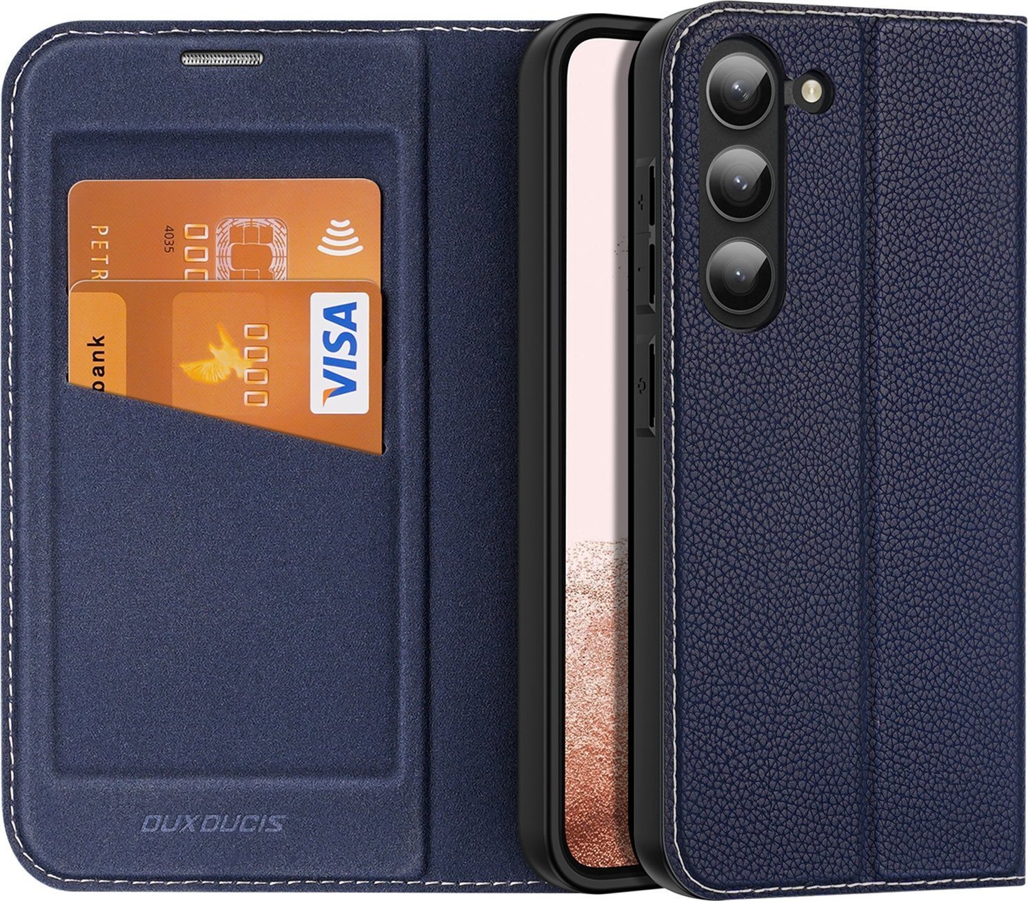 Dux Ducis Dux Ducis Skin X2 etui Samsung Galaxy S23+ pokrowiec z klapką portfel podstawka niebieskie