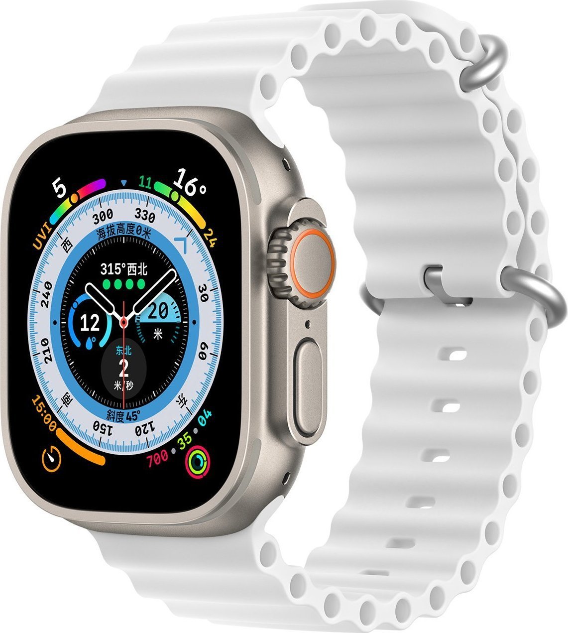 Dux Ducis Dux Ducis Strap pasek Watch 8 / 7 / 6 / 5 / 4 / 3 / 2 / SE (45 / 44 / 42mm) silikonowa opaska bransoletka biały (OceanWave Version)